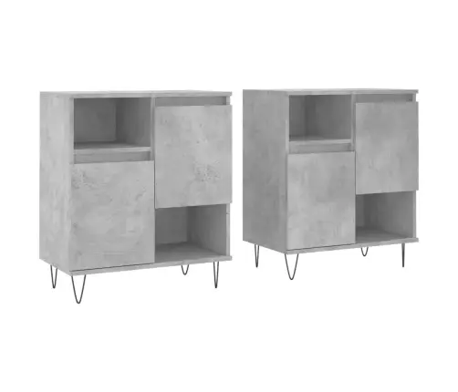 Kumodes, 2 Gab., Betona Pelēkas, Inženierijas Koks Vidaxl