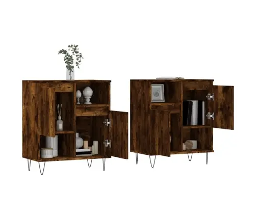 Puhvetkapid 2 Tk, Suitsutatud Tamm, Tehispuit