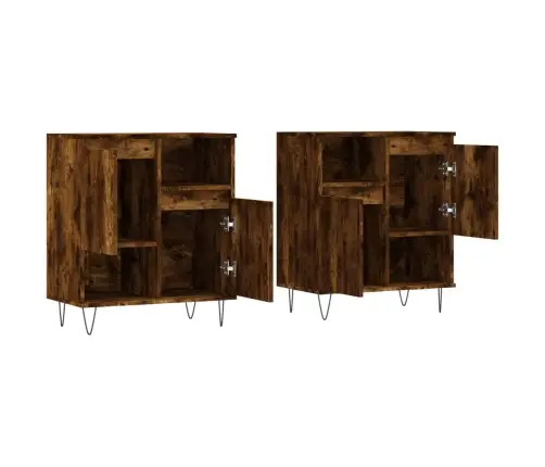 Puhvetkapid 2 Tk, Suitsutatud Tamm, Tehispuit