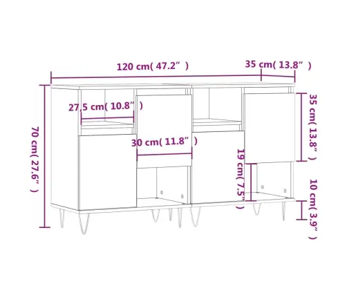 Puhvetkapid 2 Tk, Suitsutatud Tamm, Tehispuit