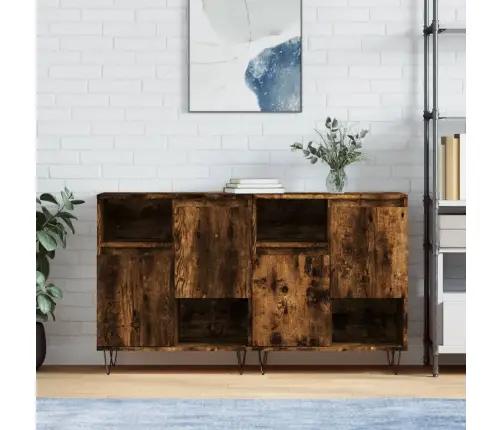 Puhvetkapid 2 Tk, Suitsutatud Tamm, Tehispuit