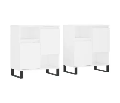 Kumodes, 2 Gab., Baltas, Inženierijas Koks Vidaxl