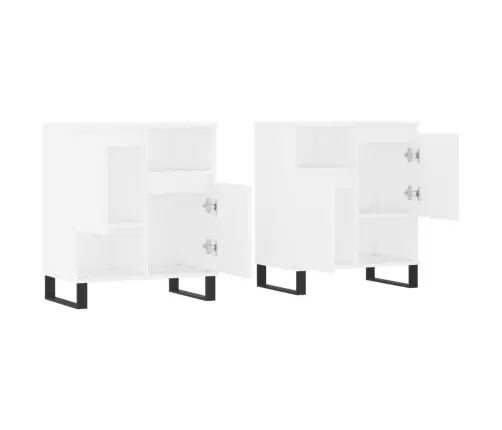 Kumodes, 2 Gab., Baltas, Inženierijas Koks Vidaxl