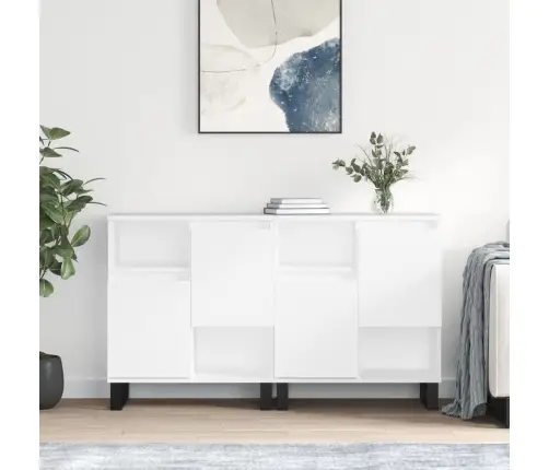 Kumodes, 2 Gab., Baltas, Inženierijas Koks Vidaxl