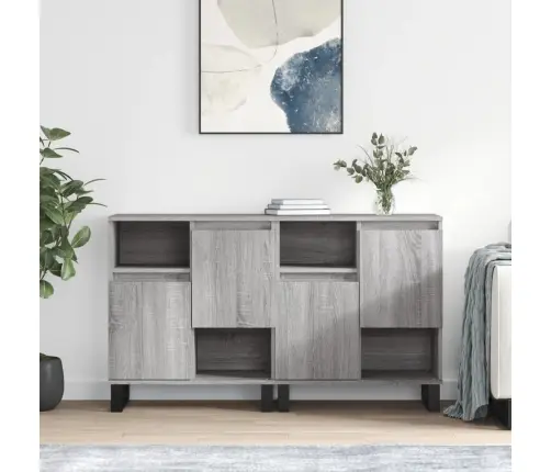 Kumodes, 2 Gab., Pelēka Ozolkoka Krāsa, Inženierijas Koks Vidaxl