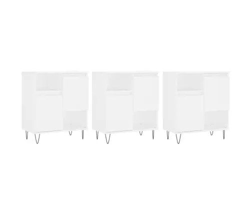 Kumodes, 3 Gab., Baltas, Inženierijas Koks Vidaxl