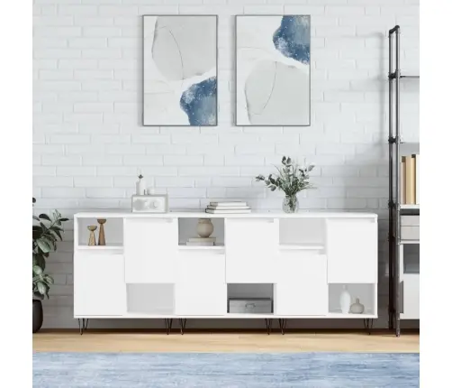 Kumodes, 3 Gab., Baltas, Inženierijas Koks Vidaxl