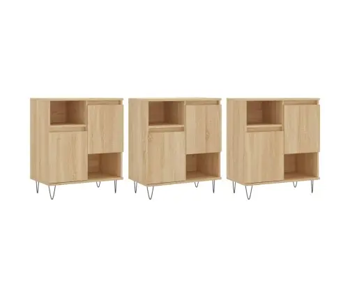 Puhvetkapid 3 Tk, Sonoma Tamm, Tehispuit