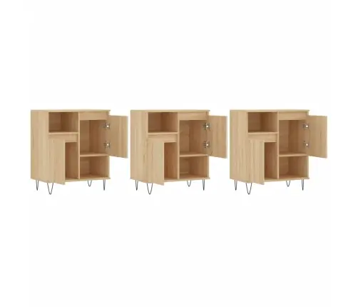 Puhvetkapid 3 Tk, Sonoma Tamm, Tehispuit