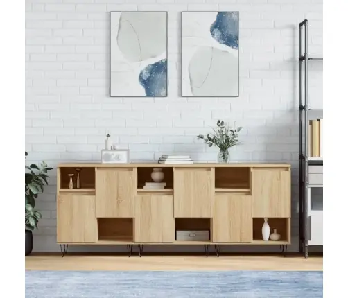 Puhvetkapid 3 Tk, Sonoma Tamm, Tehispuit