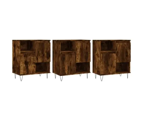 Puhvetkapid 3 Tk, Suitsutatud Tamm, Tehispuit