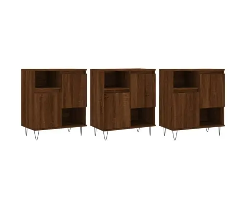 Kumodes, 3 Gab., Ozolkoka Krāsa, Inženierijas Koks Vidaxl