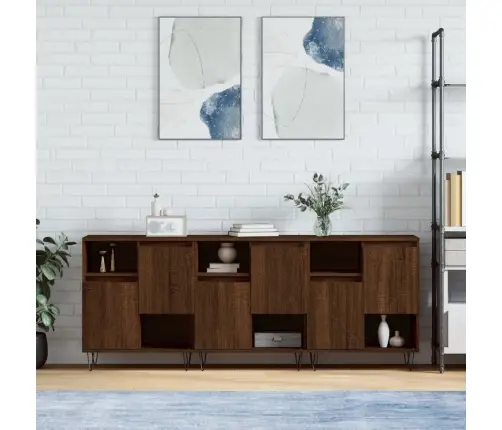 Kumodes, 3 Gab., Ozolkoka Krāsa, Inženierijas Koks Vidaxl