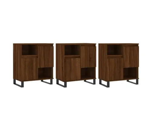 Kumodes, 3 Gab., Ozolkoka Krāsa, Inženierijas Koks Vidaxl