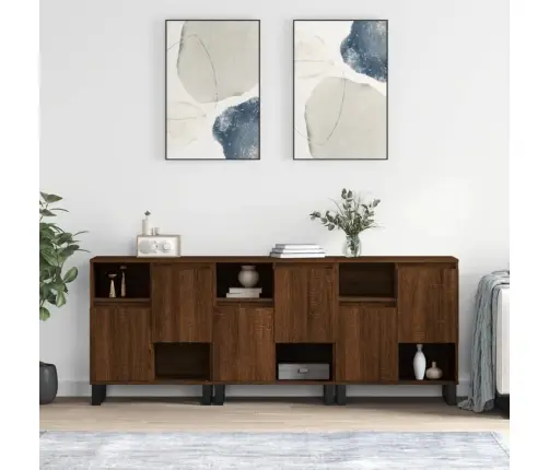 Kumodes, 3 Gab., Ozolkoka Krāsa, Inženierijas Koks Vidaxl