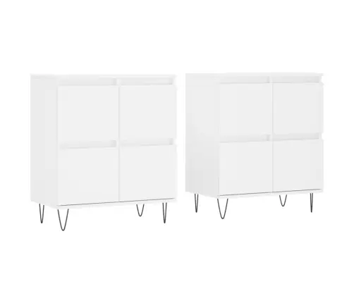 Kumodes, 2 Gab., Baltas, Inženierijas Koks Vidaxl