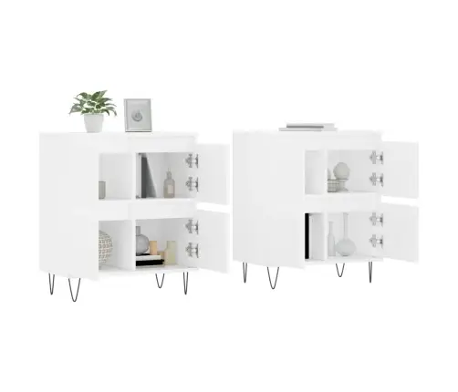 Kumodes, 2 Gab., Baltas, Inženierijas Koks Vidaxl