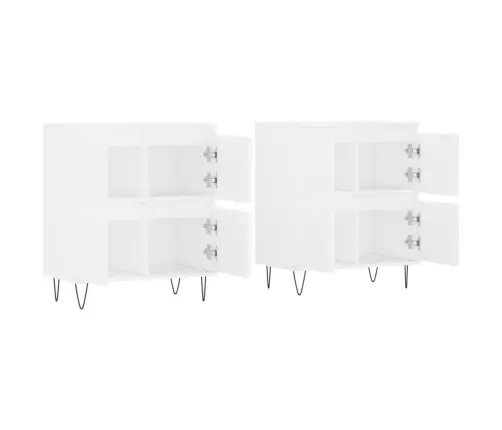 Kumodes, 2 Gab., Baltas, Inženierijas Koks Vidaxl