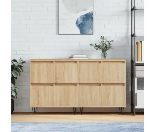 Kumodes, 2 Gab., Ozolkoka Krāsa, Inženierijas Koks Vidaxl