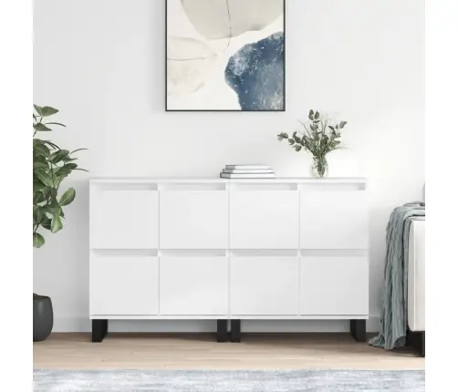 Puhvetkapid 2 Tk, Valge, Tehispuit