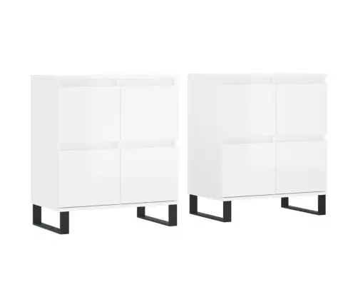 Kumodes, 2 Gab., Spīdīgi Baltas, Inženierijas Koks Vidaxl