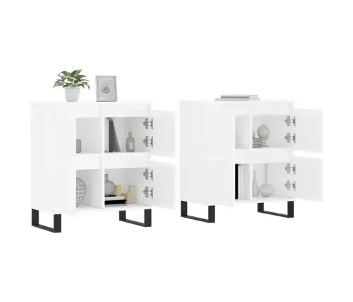 Kumodes, 2 Gab., Spīdīgi Baltas, Inženierijas Koks Vidaxl