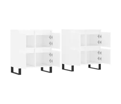 Kumodes, 2 Gab., Spīdīgi Baltas, Inženierijas Koks Vidaxl