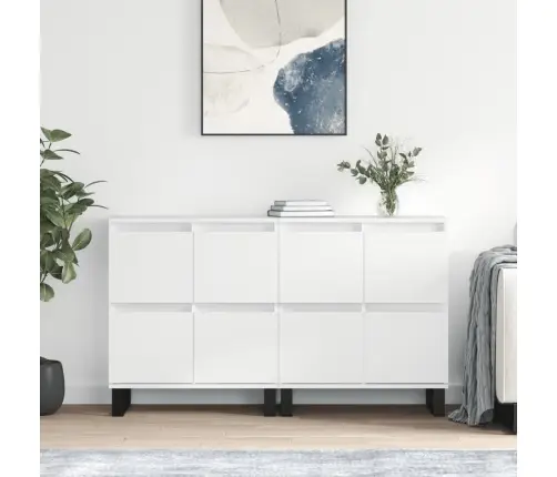 Kumodes, 2 Gab., Spīdīgi Baltas, Inženierijas Koks Vidaxl