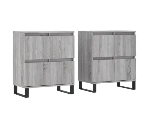 Kumodes, 2 Gab., Pelēka Ozolkoka Krāsa, Inženierijas Koks Vidaxl