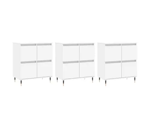 Puhvetkapid 3 Tk, Valge, Tehispuit