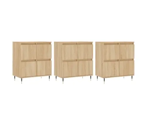 Kumodes, 3 Gab., Ozolkoka Krāsa, Inženierijas Koks Vidaxl