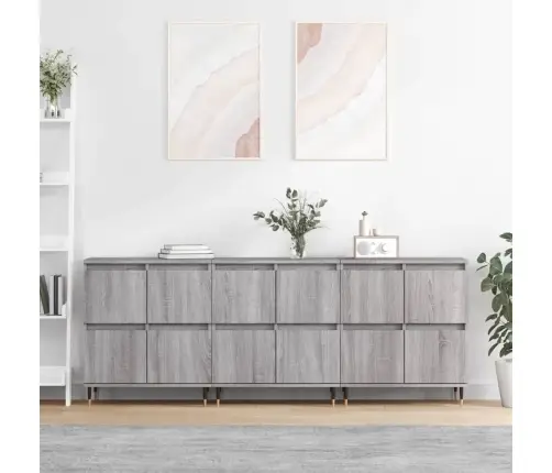 Kumodes, 3 Gab., Pelēka Ozolkoka Krāsa, Inženierijas Koks Vidaxl