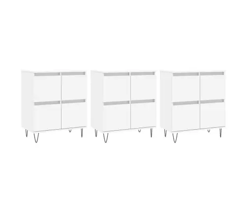 Kumodes, 3 Gab., Baltas, Inženierijas Koks Vidaxl