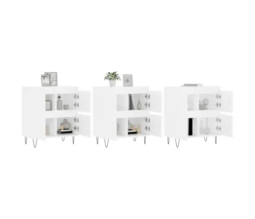 Kumodes, 3 Gab., Baltas, Inženierijas Koks Vidaxl