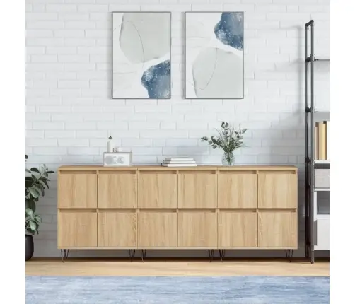 Kumodes, 3 Gab., Ozolkoka Krāsa, Inženierijas Koks Vidaxl