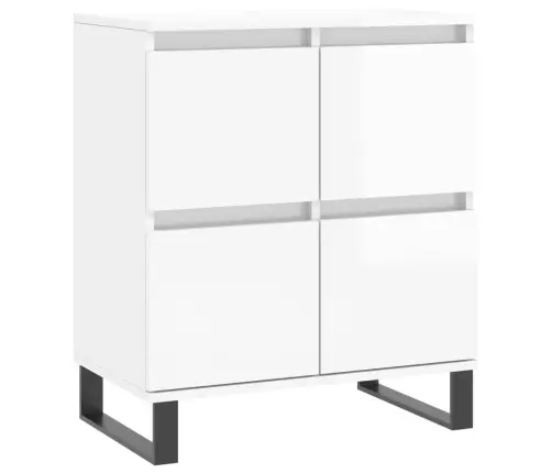 Puhvetkapid 3 Tk, Kõrgläikega Valge, Tehispuit