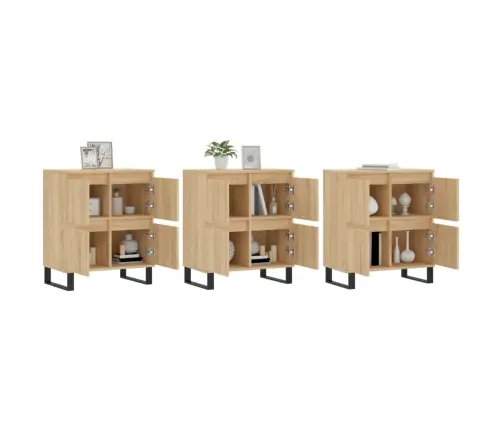 Kumodes, 3 Gab., Ozolkoka Krāsa, Inženierijas Koks Vidaxl