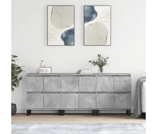 Puhvetkapid 3 Tk, Betoonhall, Tehispuit