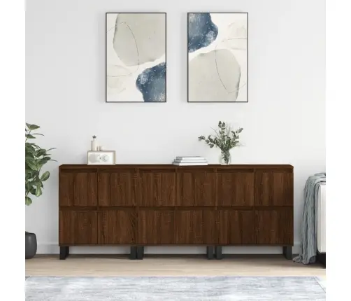 Puhvetkapid 3 Tk, Pruun Tamm, Tehispuit