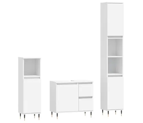 3-Daļīgs Vannasistabas Mēbeļu Komplekts, Inženierijas Koks Vidaxl