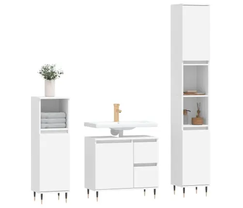 3-Daļīgs Vannasistabas Mēbeļu Komplekts, Inženierijas Koks Vidaxl