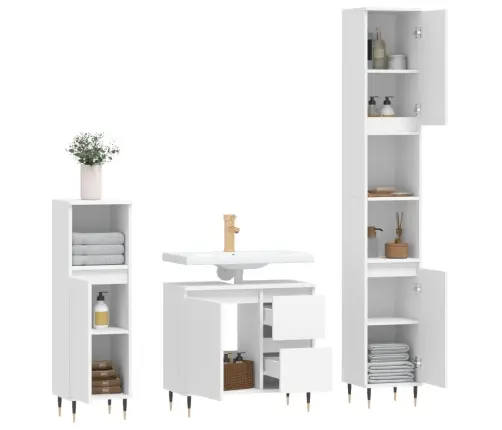 3-Daļīgs Vannasistabas Mēbeļu Komplekts, Inženierijas Koks Vidaxl