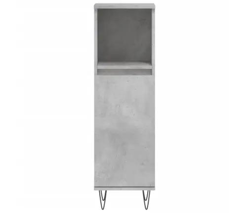 Vonios Baldų Komplektas, 3 Dalių, Betono Pilkas, Mediena