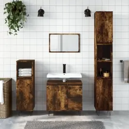 3-Osaline Vannitoa Mööblikomplekt, Suitsutatud Tamm, Tehispuit