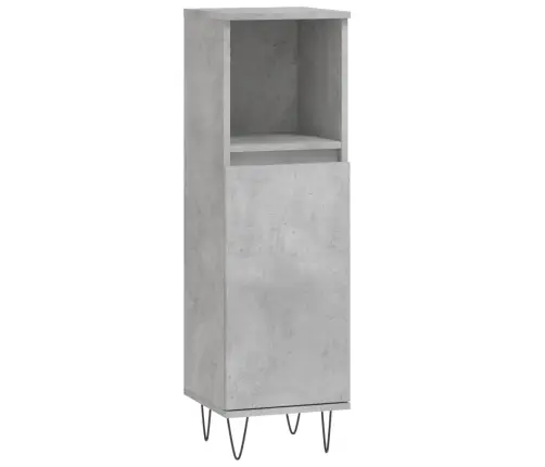 Vonios Baldų Komplektas, 3 Dalių, Betono Pilkas, Mediena