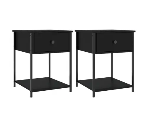 Naktsgaldiņi, 2 Gab., Melni, 44X45X58 Cm, Inženierijas Koks Vidaxl