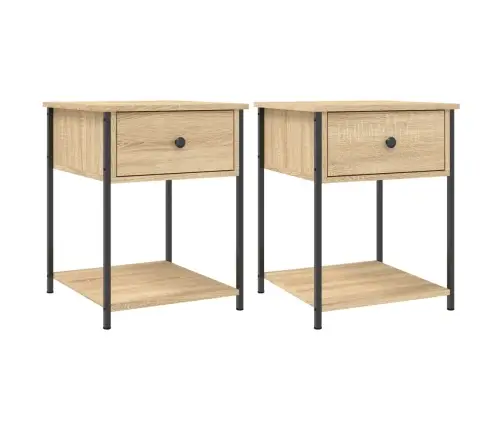 Naktiniai Staliukai, 2Vnt., Sonoma Ąžuolo, 44X45X58cm Mediena