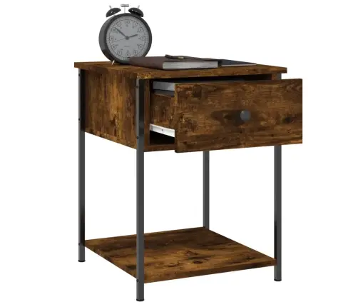 Naktinis Staliukas, Dūminio Ąžuolo, 44X45X58cm Mediena Naktinis Staliukas, Dūminio Ąžuolo, 44X45X58cm Mediena