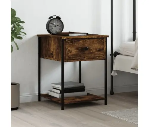 Naktinis Staliukas, Dūminio Ąžuolo, 44X45X58cm Mediena Naktinis Staliukas, Dūminio Ąžuolo, 44X45X58cm Mediena