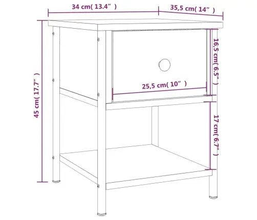 Öökapp, Suitsutatud Tamm, 34 X 35,5 X 45 cm Tehispuit